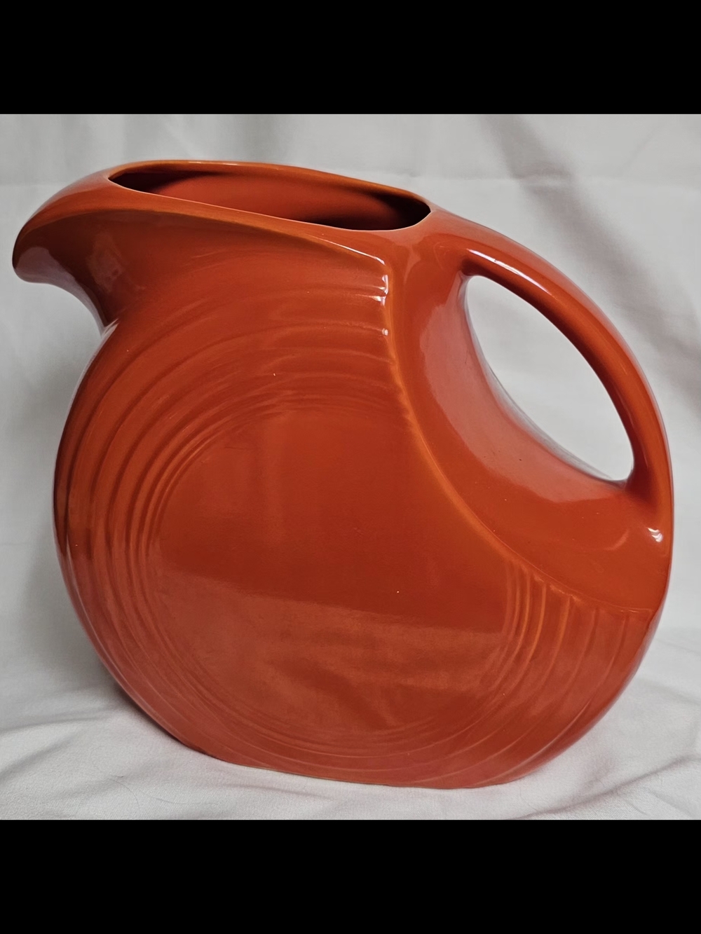 Orange Fiesta Ceramic Pitcher